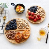 Maxbell Creativity Divided Bamboo Round Square Bowls Plates Kids Tableware Round S