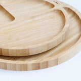 Maxbell Creativity Divided Bamboo Round Square Bowls Plates Kids Tableware Round S