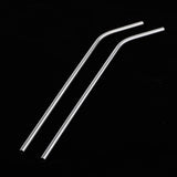 Maxbell Bent Drinking Straws Set of 4pcs Blue Silicone 2pcs Stainless and 2pcs Brush