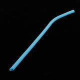 Maxbell Bent Drinking Straws Set of 4pcs Blue Silicone 2pcs Stainless and 2pcs Brush