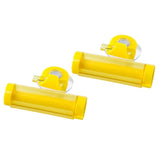 2pcs Durable Toothpaste Tube Squeezer Wringer Roller Dispenser Yellow