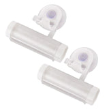 2pcs Durable Toothpaste Tube Squeezer Wringer Roller Dispenser White