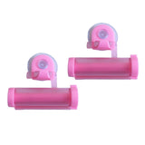 2pcs Durable Toothpaste Tube Squeezer Wringer Roller Dispenser Pink