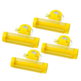 4pcs/set Mini Bathroom Toothpaste squeezer Easily install on the Wall Yellow