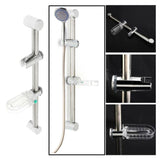 Maxbell Chrome Shower Head Holder Kit Adjustable Riser Slider Rail Bar w/ Soap Dish