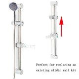 Maxbell Chrome Shower Head Holder Kit Adjustable Riser Slider Rail Bar w/ Soap Dish