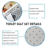 Maxbell 3 Pieces Non-slip Bath Mat Contour Rug Toilet Lid Cover for Bathroom B