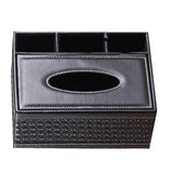Maxbell Tissue Box Desktop Remote Control Smartphone Holder Organizer Black