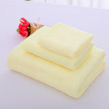 Towel Sets Bathroom Super Soft Bathtowel Hand Towel & Washcloth Light Yellow