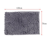 Absorbent Chenille Bathroom Shower Mat Non-slip Doormat 70x120cm Deep Gray