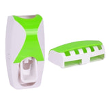 Auto Automatic Toothpaste Dispenser Toothbrush Holder Set Green