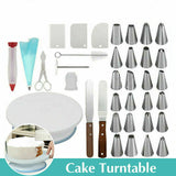 Maxbell 36x Cake Decorating Set Stainless Steel Spatula Baking Nozzles Cake Stand