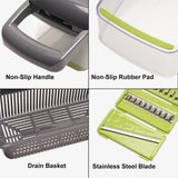 Maxbell Portable Vegetable Chopper Carrot Veggie Ginger Dicer with Hand Guard Gray