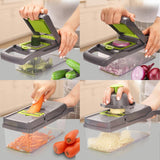 Maxbell Portable Vegetable Chopper Carrot Veggie Ginger Dicer with Hand Guard Gray