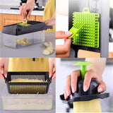 Maxbell Portable Vegetable Chopper Carrot Veggie Ginger Dicer with Hand Guard Gray