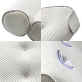 Mesh Bathtub Bath Pillow Non-Slip Head Shoulder Neck Back Rest Cushion White