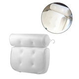 Mesh Bathtub Bath Pillow Non-Slip Head Shoulder Neck Back Rest Cushion White