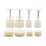 Maxbell Moon Cake Mooncake Mould DIY Baking Hand Pressure Pastry Mold 4pcs/set