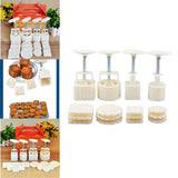 Maxbell Moon Cake Mooncake Mould DIY Baking Hand Pressure Pastry Mold 4pcs/set