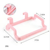 Maxbell  Cabinet Door Garbage Bag Shelf Rack Trash Rack Kitchen Gadgets Pink