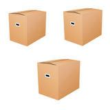 Maxbell 3pcs Large 50L Collapsible Cardboard Packing Moving Box with Lid and Handle