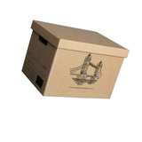 Maxbell 50L Collapsible Cardboard Packing Moving Box with Lid and Handle
