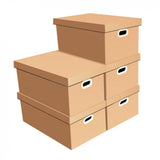 Maxbell 5pcs 100L Collapsible Cardboard Packing Moving Box with Lid and Handle