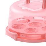 Maxbell  Cake Cupcake Muffin Carrier Holder 7 cup Server Pink