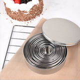 Maxbell  Stainless Round Cookie Biscuit Cutter Molds Set 14Pcs For Fruits Veggies