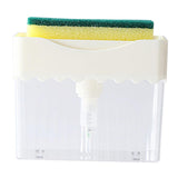 Dish Soap Dispenser Caddy w/ Sponge Holder for Bathroom White