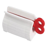 Plastic Tube Squeezer Dispenser Bathroom Toothpaste Holder Stand Red