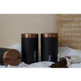 Maxbell 3xTea Coffee Sugar Canisters Kitchen Office Food Nut Storage Jars Pots Black