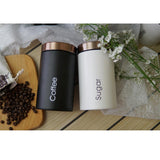 Maxbell 3xTea Coffee Sugar Canisters Kitchen Office Food Nut Storage Jars Pots Black