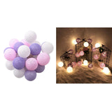 Maxbell 20 Cotton Ball Fairy Lights 3 meters String Light Wedding F_Battery Type