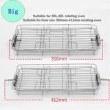 Maxbell  Stainless Steel Grill Basket BBQ Rotary Oven Cage Rack Large for 30-42L Oven