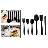 Maxbell Silicone Spatulas Set Cake Mixing Scraper Baking Nonstick Utensil Black 6pcs