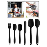 Maxbell Silicone Spatulas Set Cake Mixing Scraper Baking Nonstick Utensil Black 6pcs