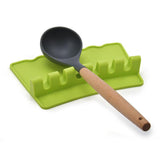 Maxbell Silicone Utensil Spoon Rest Heat Resistant Spatula Rack Stand Holder Green
