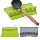 Maxbell Silicone Utensil Spoon Rest Heat Resistant Spatula Rack Stand Holder Green
