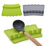Maxbell Silicone Utensil Spoon Rest Heat Resistant Spatula Rack Stand Holder Green