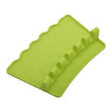 Maxbell Silicone Utensil Spoon Rest Heat Resistant Spatula Rack Stand Holder Green