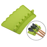 Maxbell Silicone Utensil Spoon Rest Heat Resistant Spatula Rack Stand Holder Green