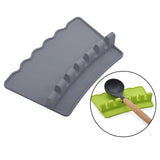 Maxbell Silicone Utensil Spoon Rest Heat Resistant Spatula Rack Stand Holder Gray