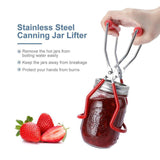 Maxbell  JAR LIFTER COMFORT GRIP CANNING TOOL STAINLESS STEEL TONGS Red