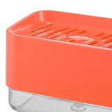 Kitchen Soap Dispenser with Drainage Sponge Holder Soap Caddy Box Orange