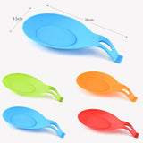 Maxbell  Heat Resistant Silicone Spoon Rest Kitchen Utensil Spatula Holder Tool Aid Green