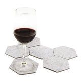 Maxbell  8pcs Felt Coaster Cup Mat Pad Insulated Placements Light Gray Hexagonal