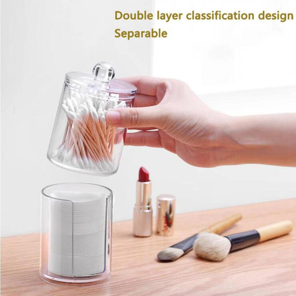 Maxbell Clear Acrylic Cotton Pad Container for Cotton Swab Holder Organizer Style 3 - Aladdin Shoppers