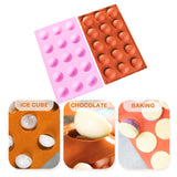 Maxbell  15 Hole Food Grade Silicone Mold Baking Chocolate Cake Cookie Mould Ice Tray 15 Hole Pink
