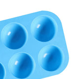 Maxbell  6 Hole Silicone Mold Muffin Pan for Jelly Bread Cookie Baking Tools Blue